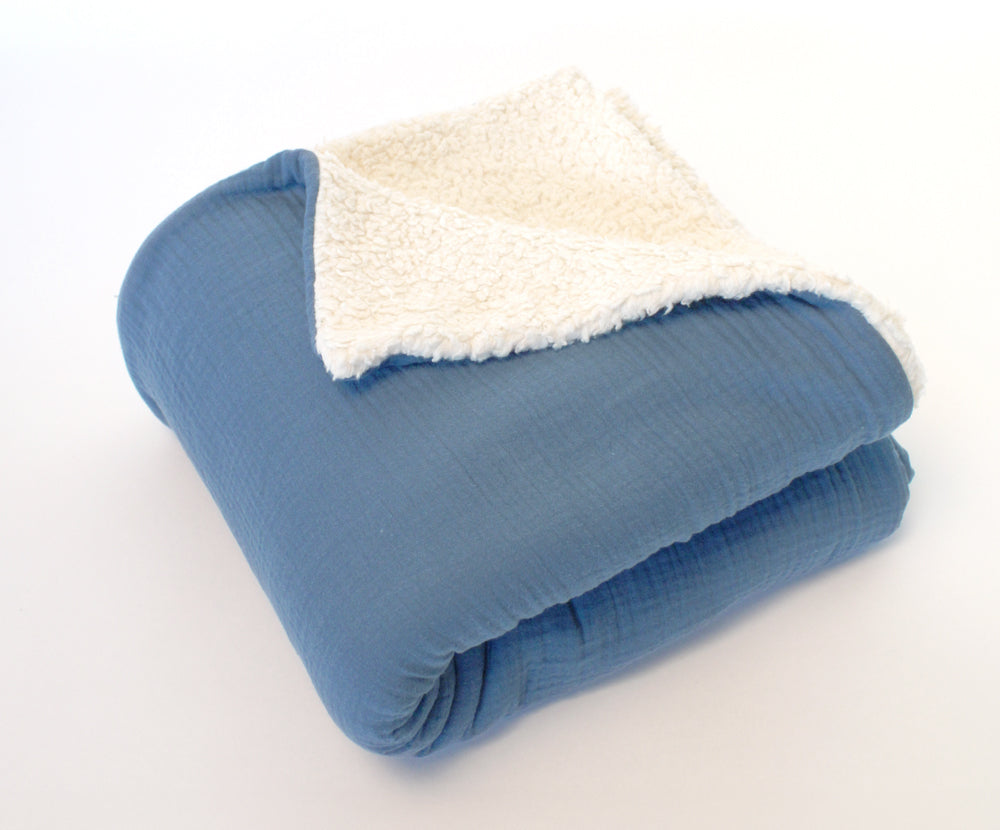 Naturkind Bio-Musselin Decke Puder 120x120 Baumwollplüsch