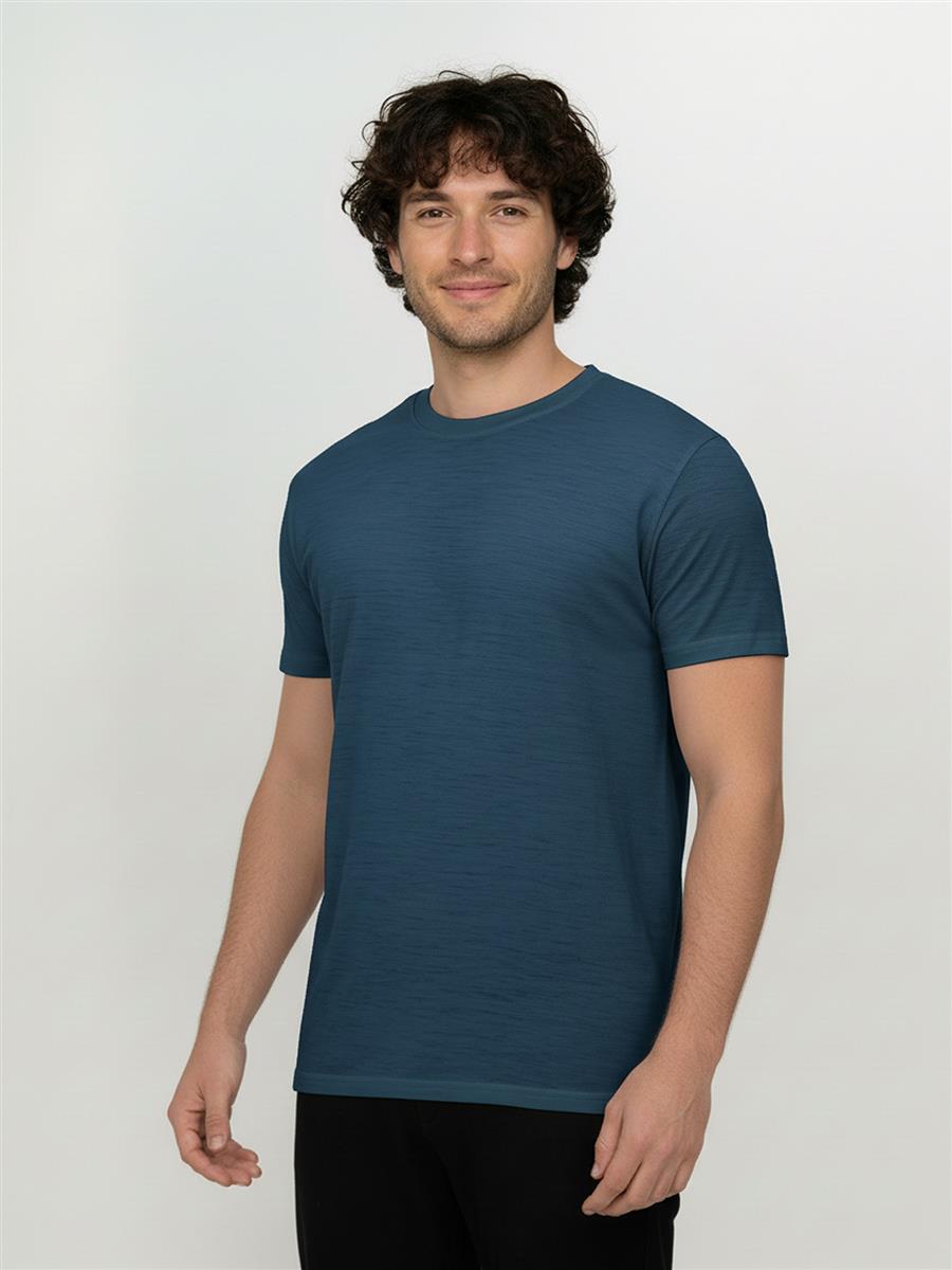 Marlowe Nature Basic Loom Shirt Merino blue pine Größe M