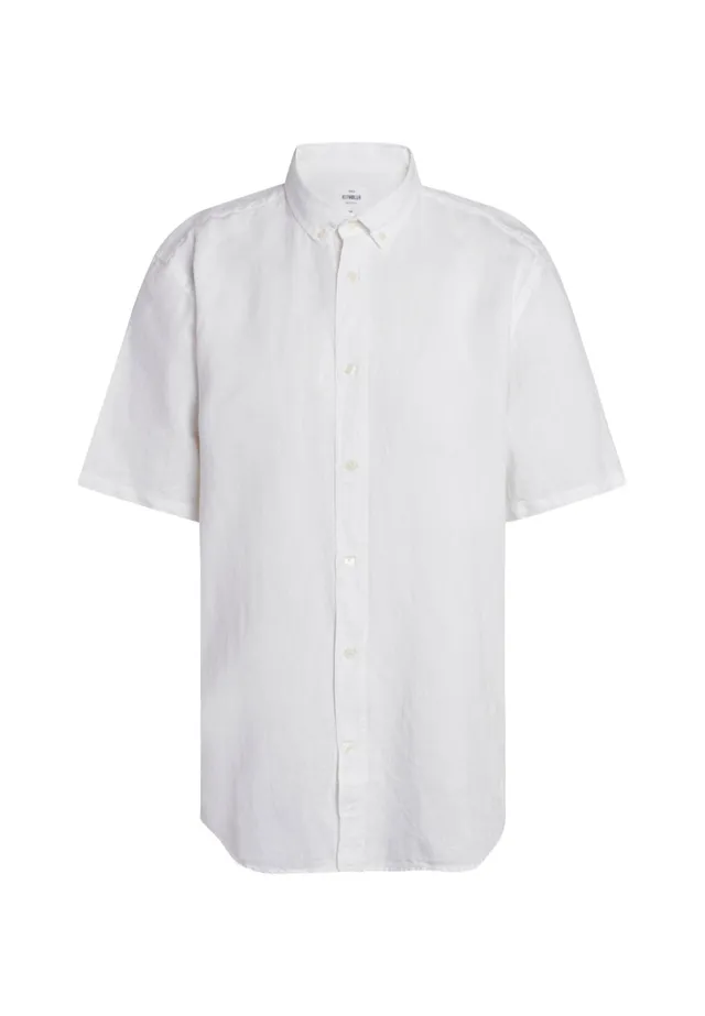marlowe nature Mikkel Linen Shirt Kurzarmhemd surf blue Leinen