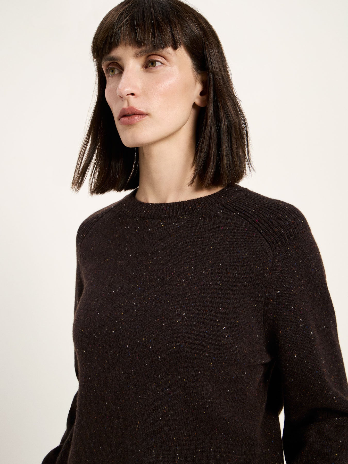marlowe nature Cropped Pullover bitter chocolate Wollmix 34-42