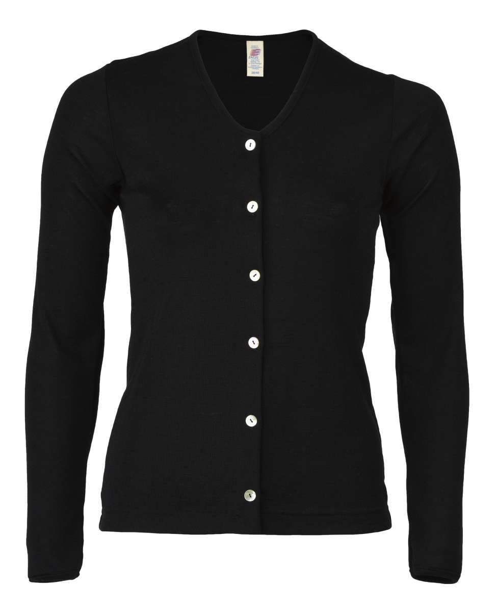 Engel Natur Cardigan Strickjacke malve Bio-Wolle Seide 7 Knöpfe