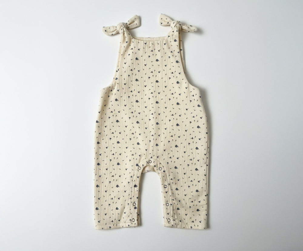 Naturkind Musselin Latzhose lang Babyhose Navy Baumwolle GOTS