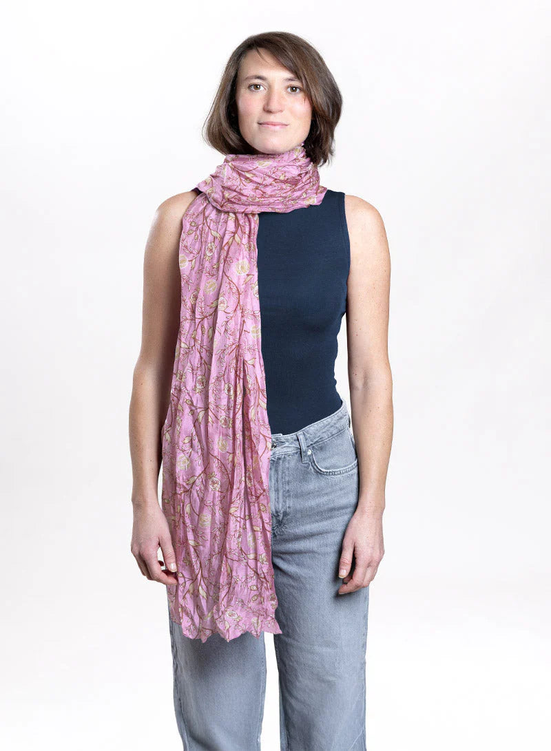 marlowe nature Jakoba Schal lila Seide 100x175 floral