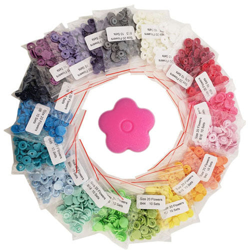 Kam Snaps Plastic Snaps Blumen Druckknöpfe 200 Sets 12,5mm