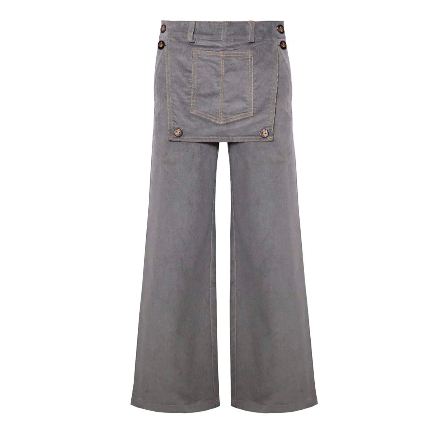 Infantium Victoria Grey Velvet Pants Hose Grau 104-152 Samt