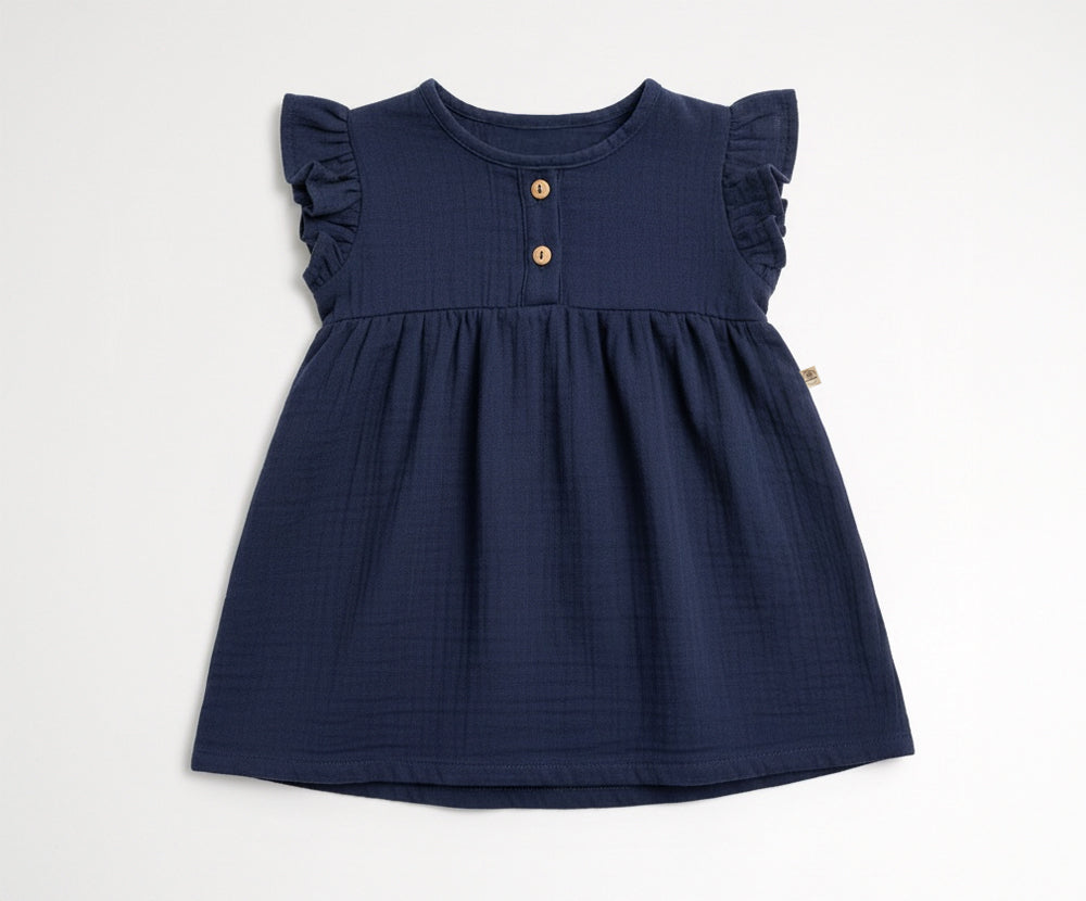 Naturkind Musselin Tunika Baby Tunika Navy 62/68 GOTS