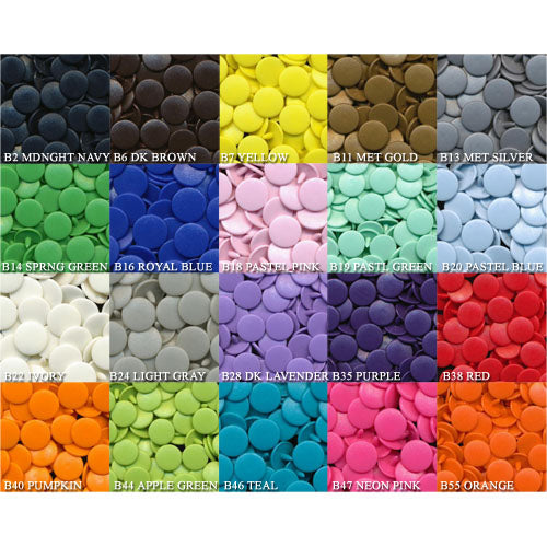 KAM Snaps Plastic Snaps Größe 20 Druckknöpfe matt Multi 200 Sets