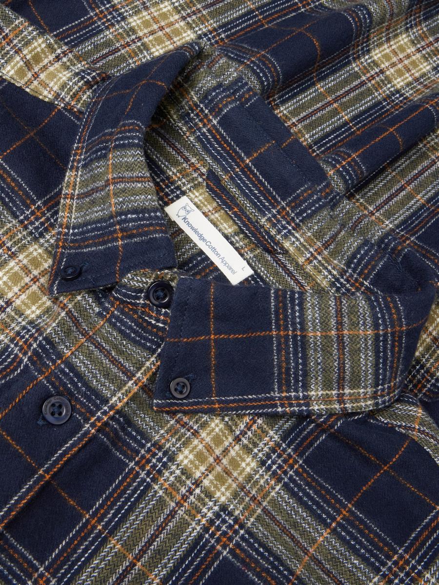 marlowe nature Organic Checked Flannel Karohemd blue check Bio