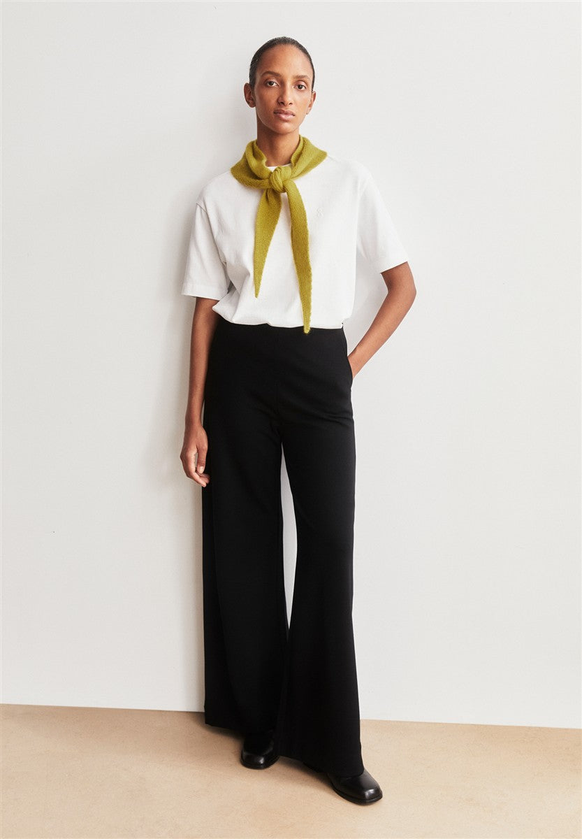 Marlowe Nature Basic Jersey Wide Leg Hose black Ecovero XS-XL
