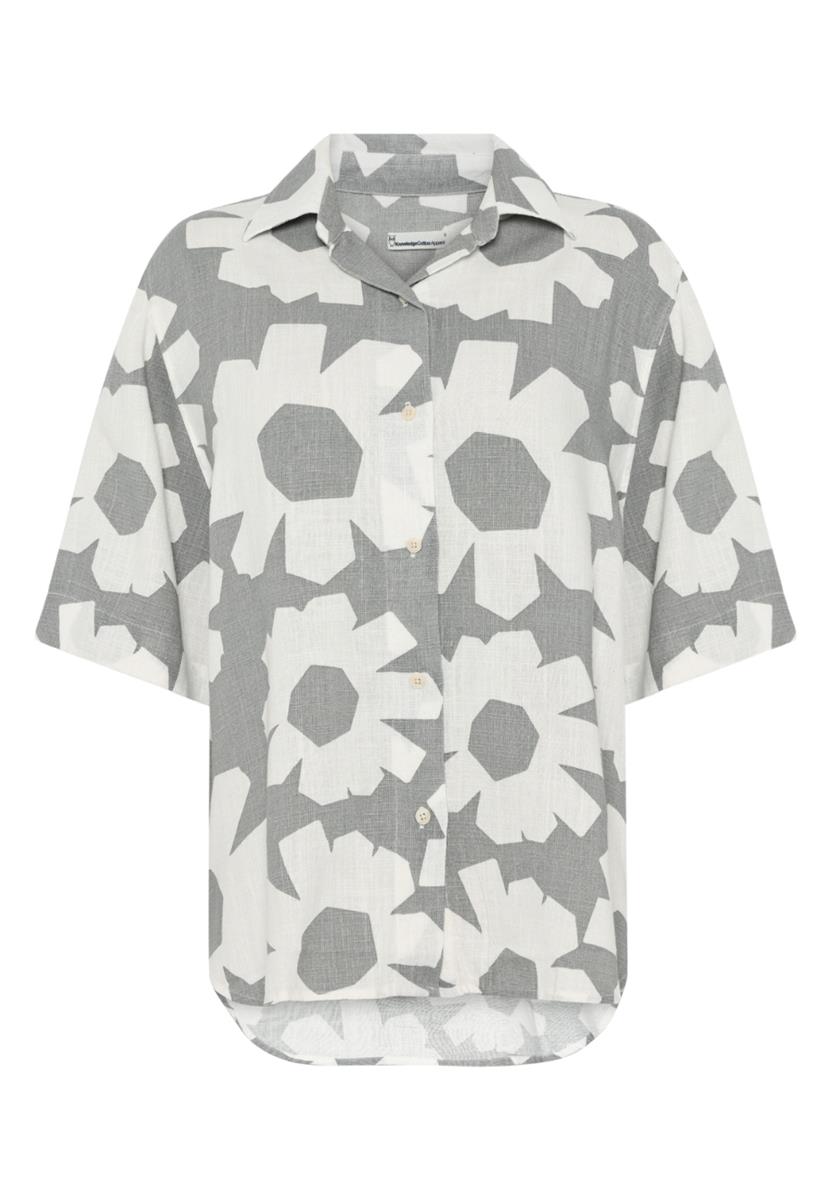 marlowe nature Printed Shirt Bluse grey Leinen-Lyocell floral