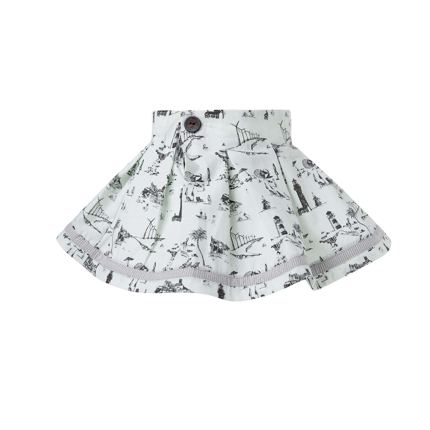 Infantium Victoria Flared Mini Skirt Rock mint Vintage-Print