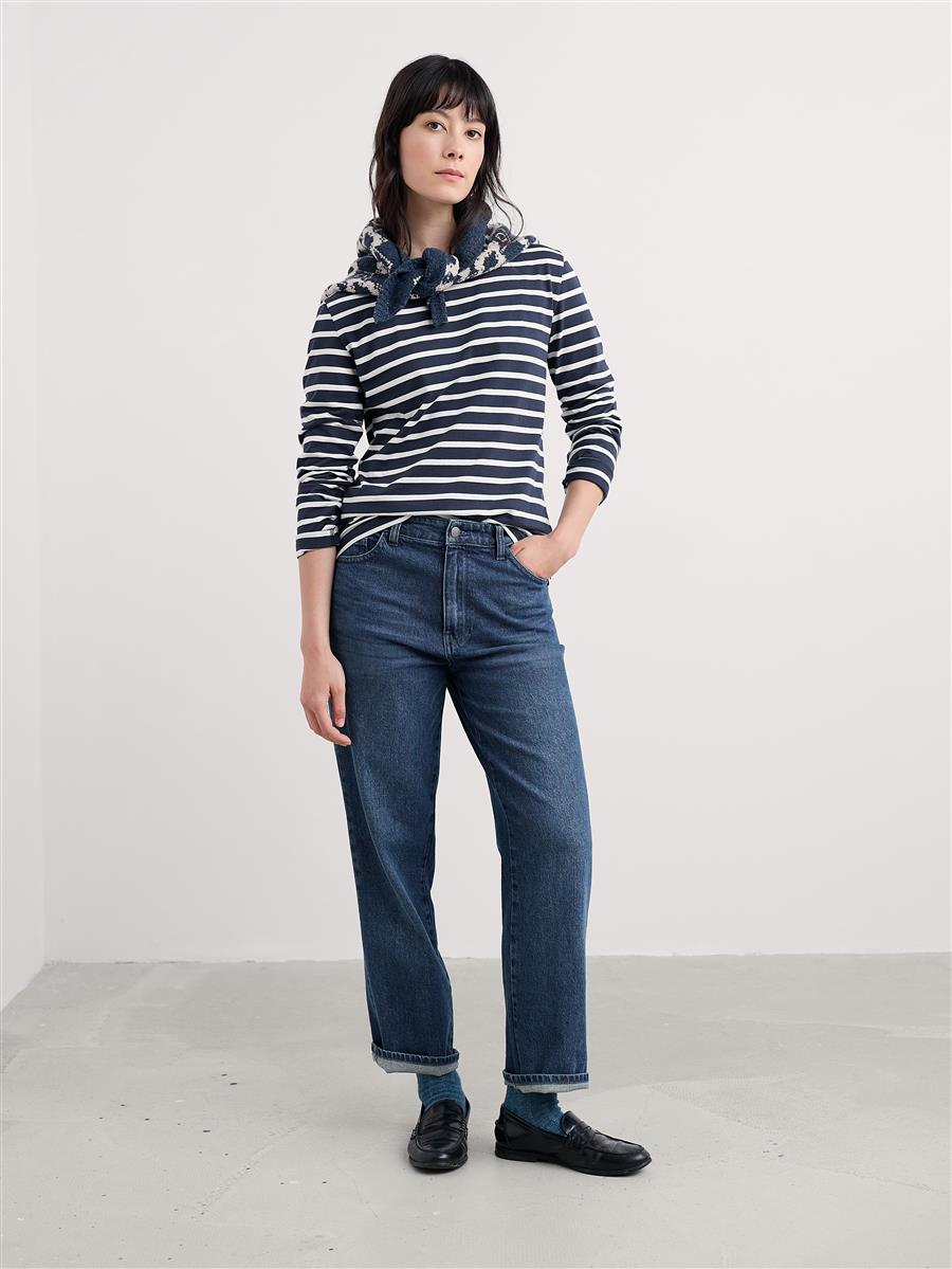 marlowe nature Sailor Shirt breton chalk maritime Bio-Baumwolle