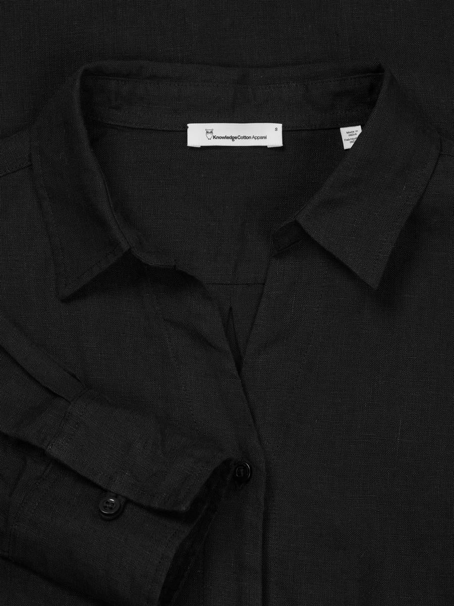 Marlowe Nature Classic Linen Dress Kleid black jet Bio-Leinen