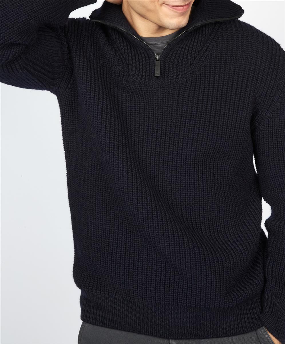 IrelandsEye Troyer Wollpullover navy mit Reißverschluss Gr. S-XXL