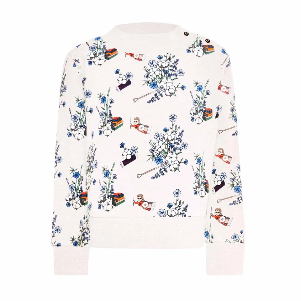 Infantium Victoria White Floral Sweatshirt weiß Bio-Baumwolle GOTS