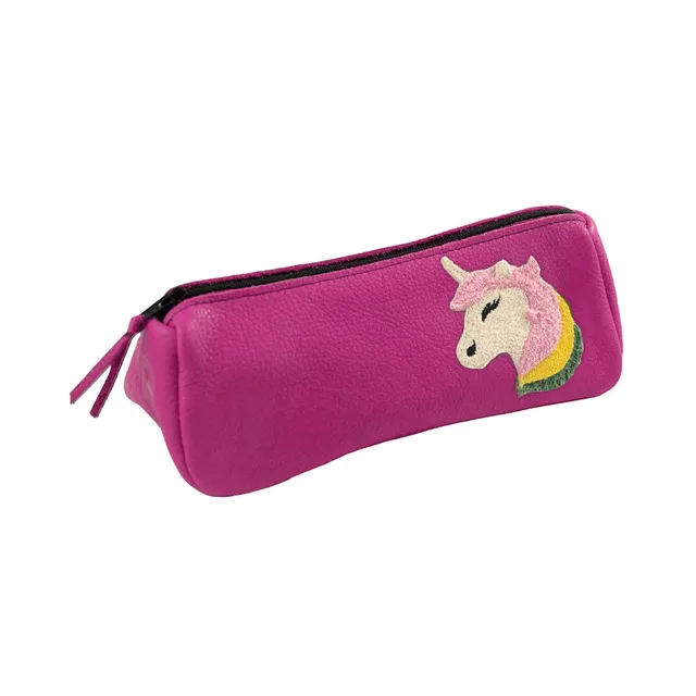 Pantolinos Federtasche Einhorn Naturleder 19cm