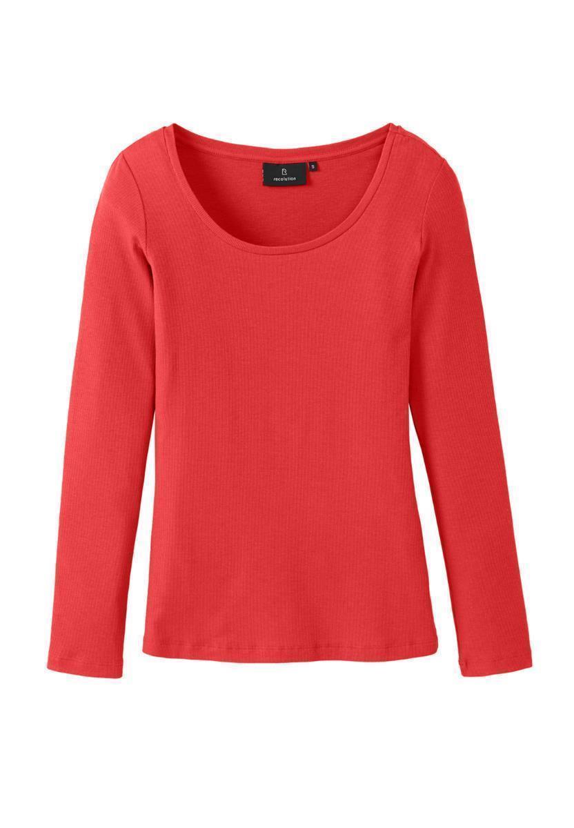 marlowe nature Longsleeve Senna Langarmshirt lava red Modal