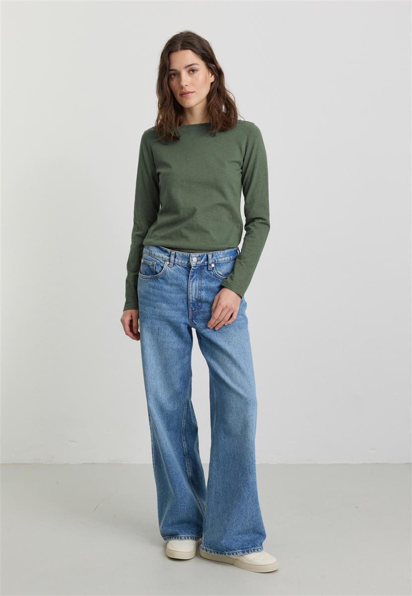 marlowe nature Iris Longsleeve dark khaki Bio-Baumwolle