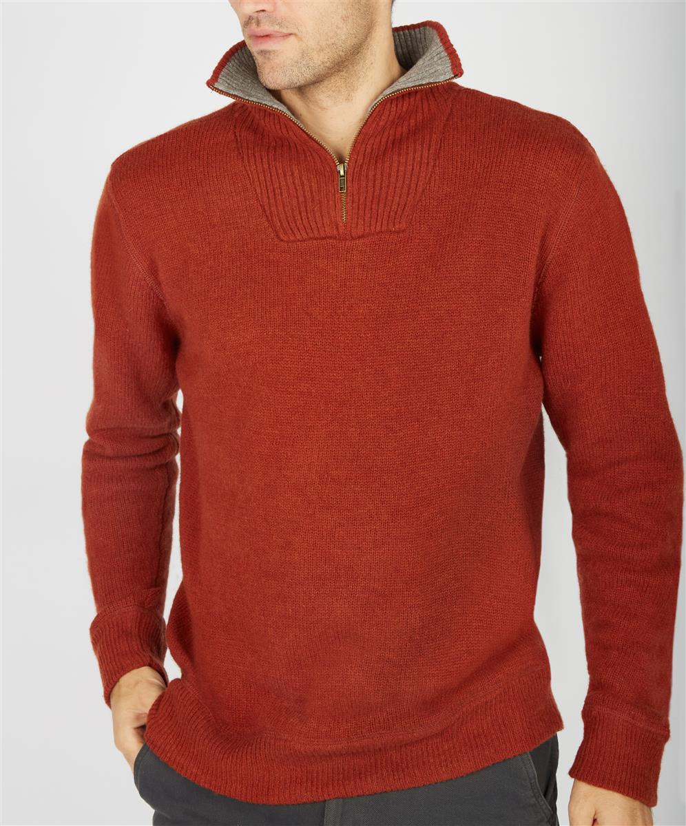 marlowe nature Half Zip Sweater Troyer Wolle duck green