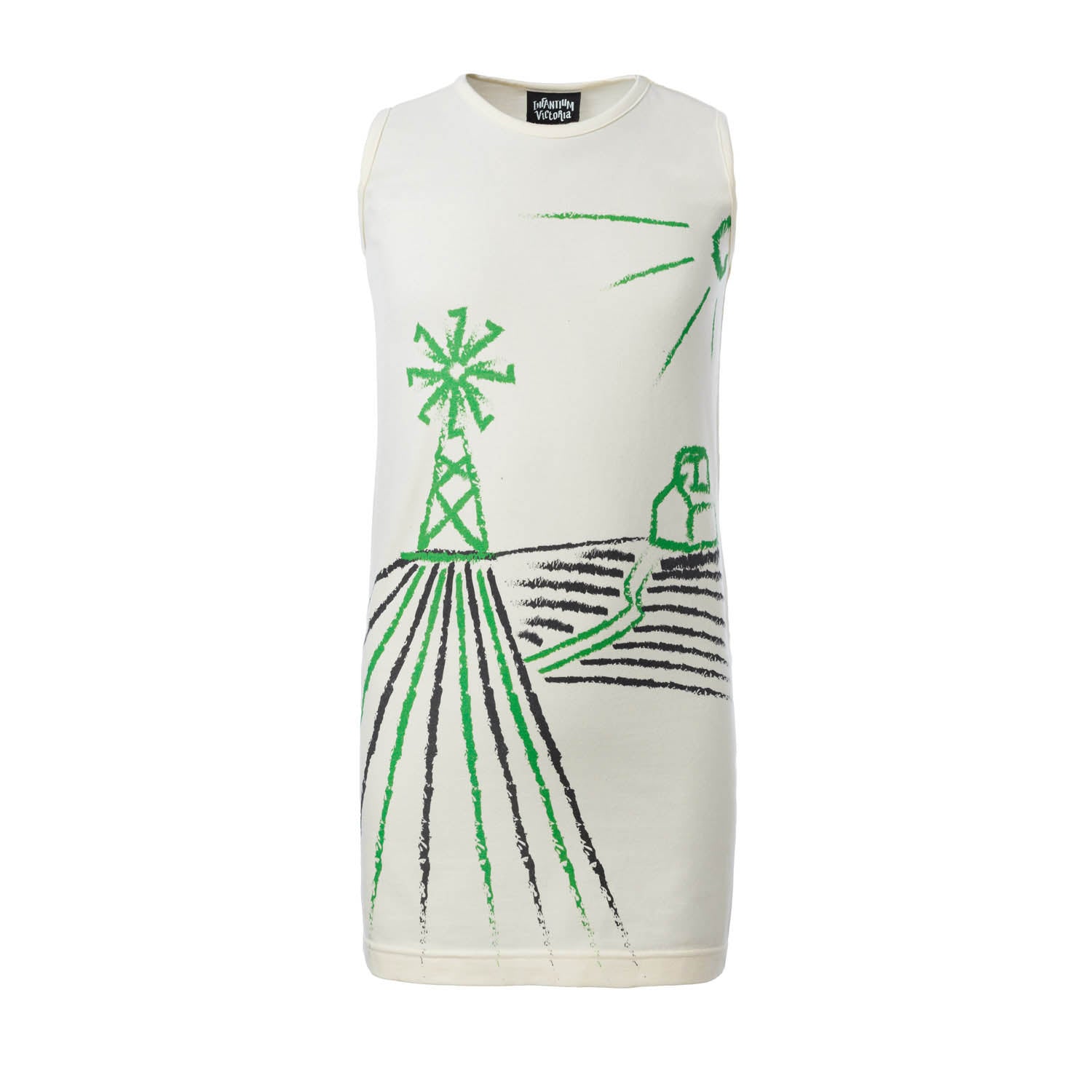Infantium Victoria T-Shirt Kleid Windmühle weiß 128