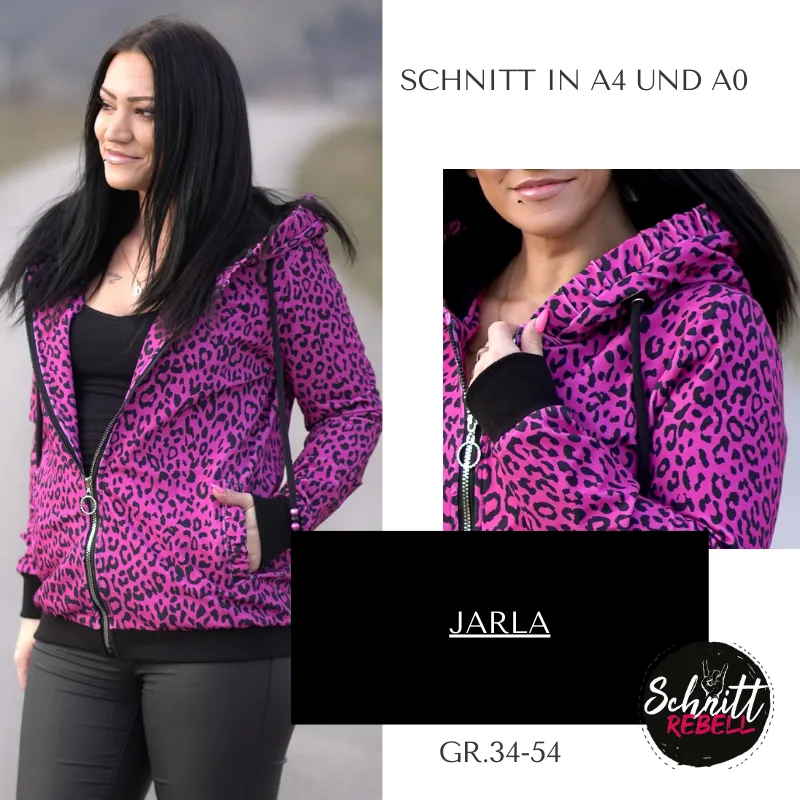 Schnittrebell Ebooks Sweatjacke Jarla Schnittmuster Gr.34-54 Kapuze