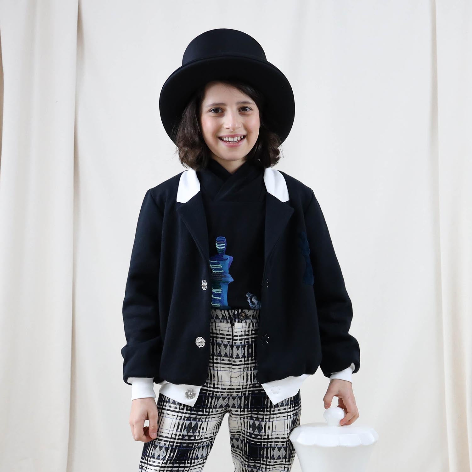 Infantium Victoria Black Sweat Blazer Kinderblazer schwarz Baumwolle