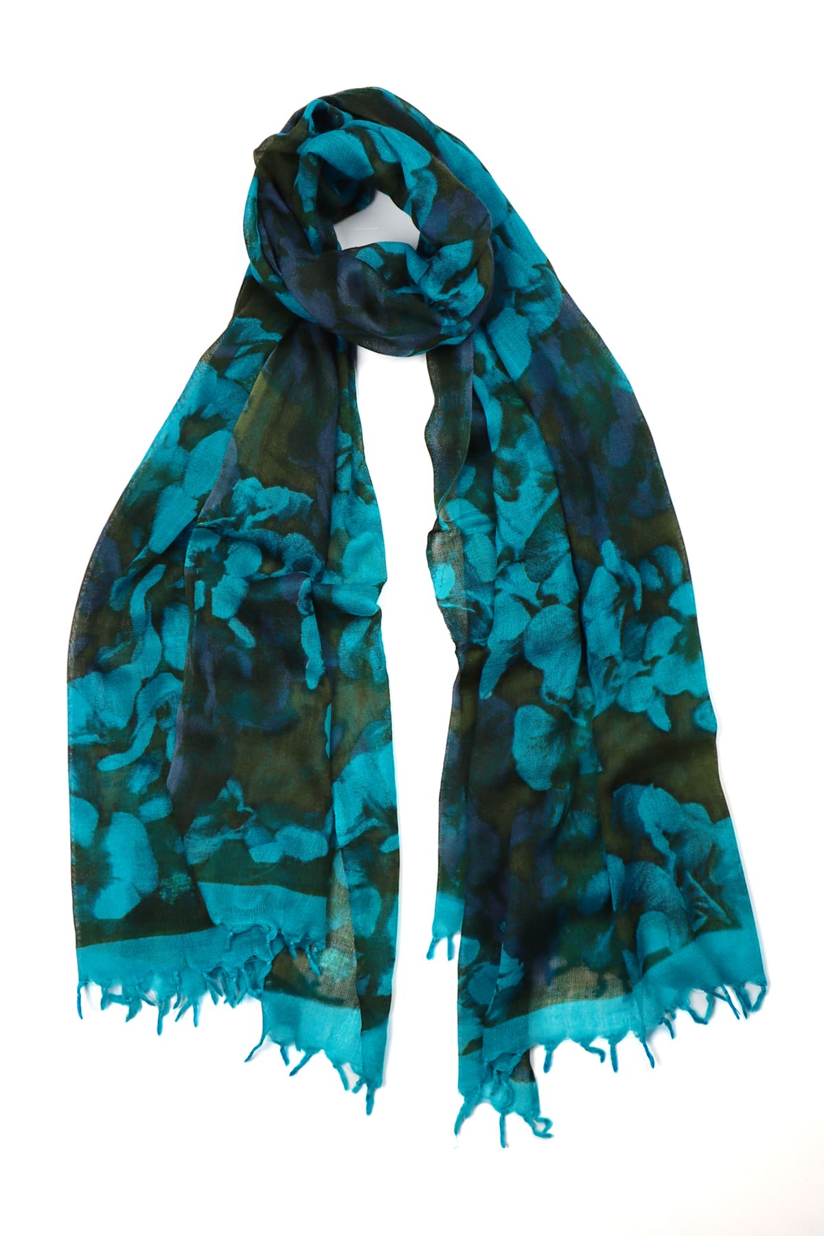 marlowe nature Leoni Schal enzian Wolle 100x180cm floral