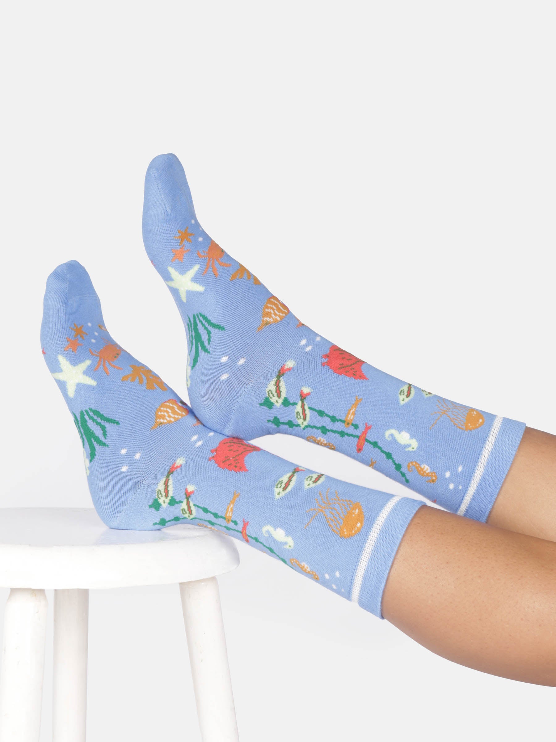 Thought Under The Sea Crew Socks Damen cornflower blue 37-41