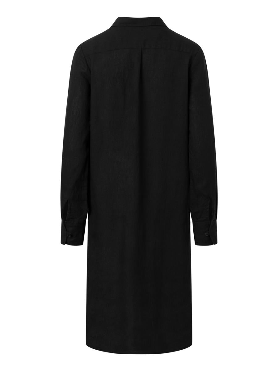 Marlowe Nature Classic Linen Dress Kleid black jet Bio-Leinen