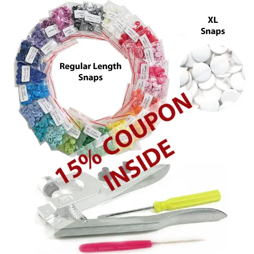 Kam Snaps K1 Druckknopfzange Starter Set 300 Snaps