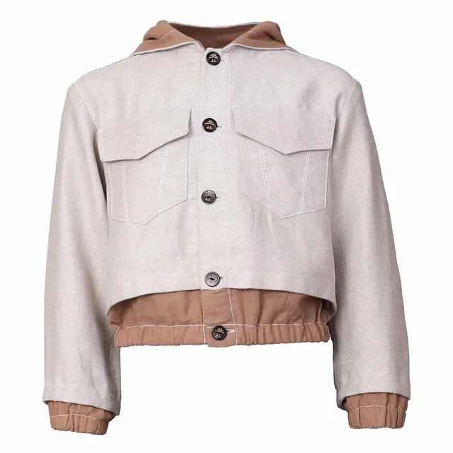 Infantium Victoria Hooded Jacket Beige Kapuzenjacke Leinen
