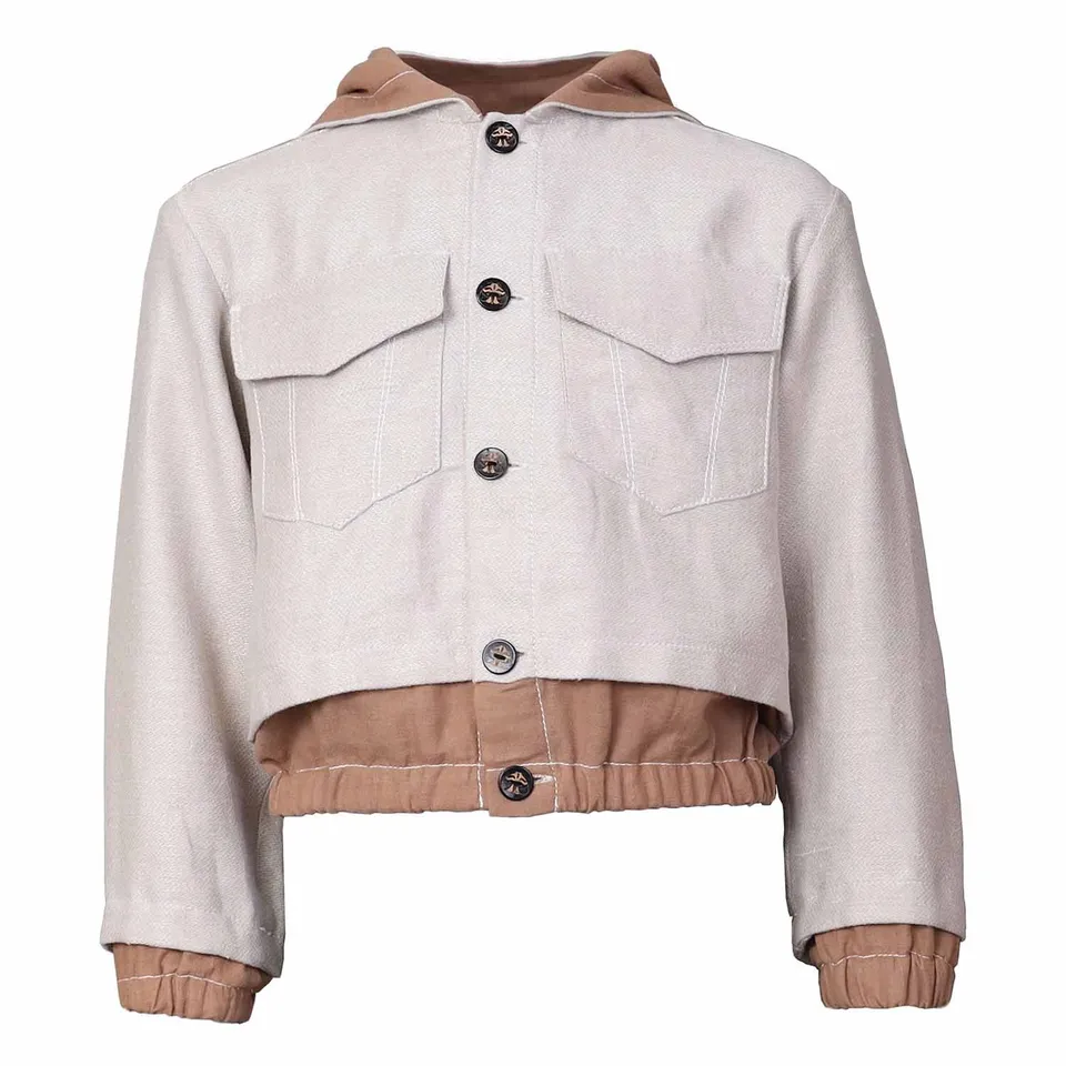 Infantium Victoria Hooded Jacket Beige Kapuzenjacke Leinen
