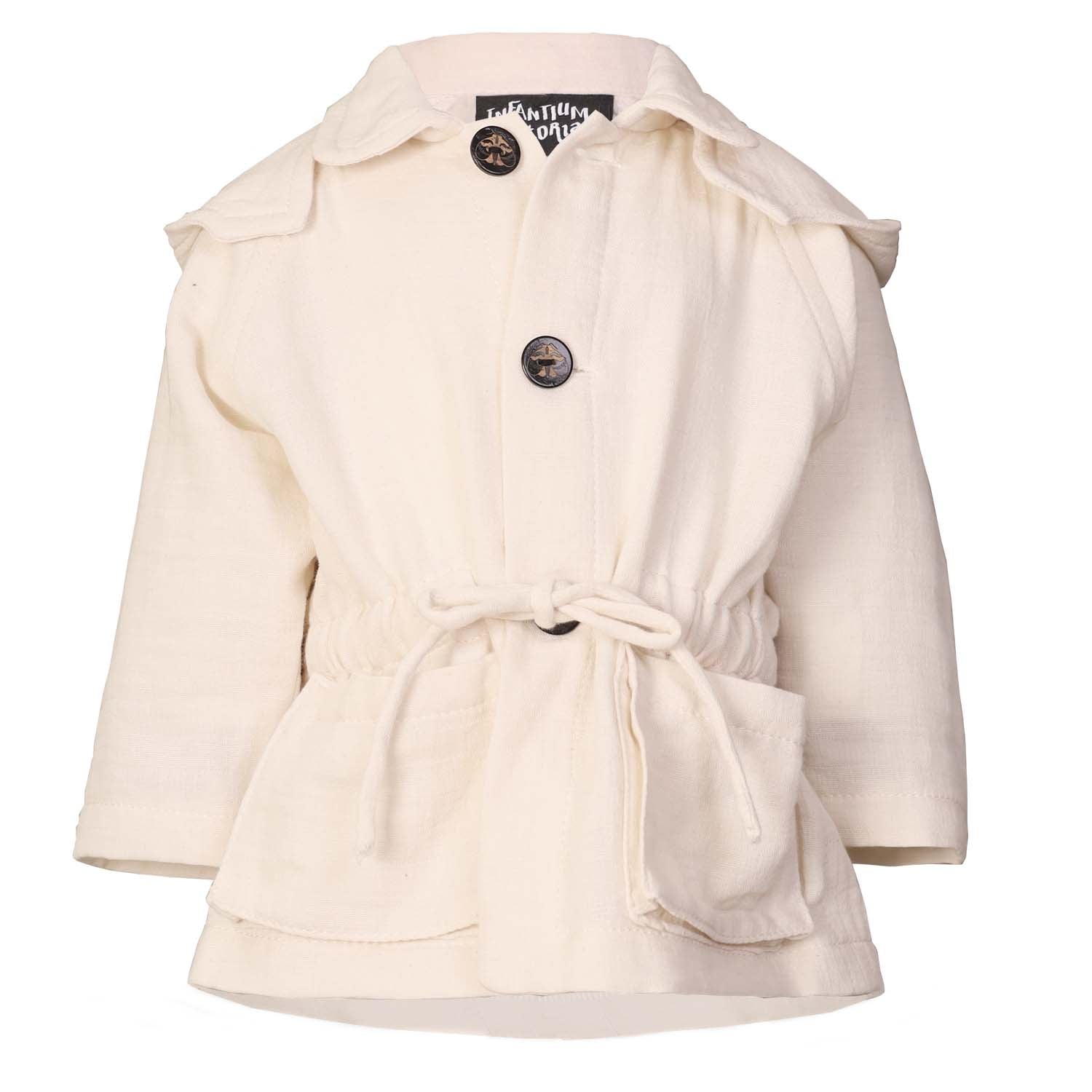 Infantium Victoria Jacke Baby Weiß Gr.68 Musselin Kapuze