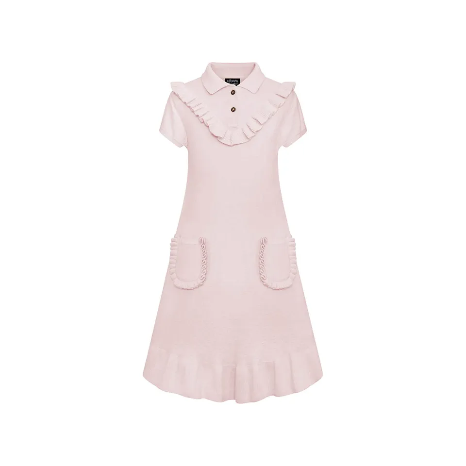 Infantium Victoria Yoke Strickkleid rosa Baumwolle Midi