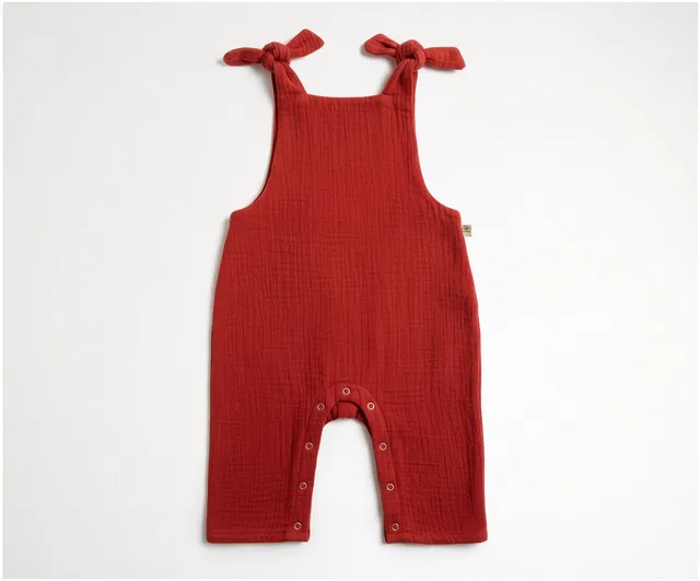 Naturkind Musselin Latzhose lang Babyhose Navy Baumwolle GOTS