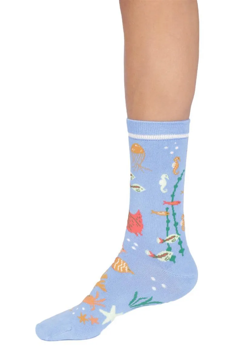 Thought Under The Sea Crew Socks Damen cornflower blue 37-41