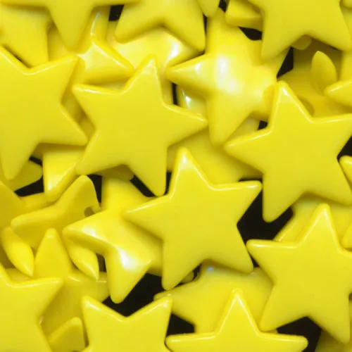 Kam Snaps Stars B07 Druckknöpfe Stern gelb glänzend 50 Sets