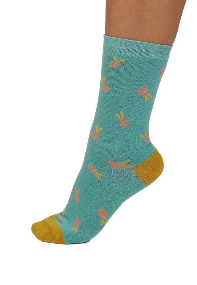 Marlowe Nature Mapel Floral Socken pine green Bambus