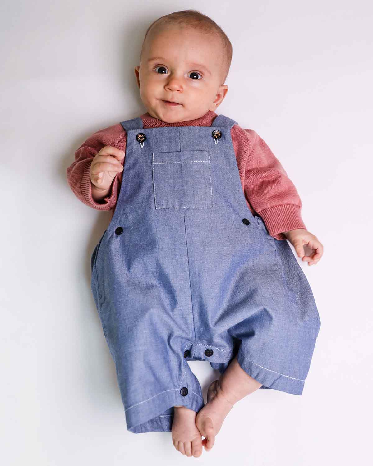 Infantium Victoria Baby Overall Latzhose Denim Hellblau Gr 80