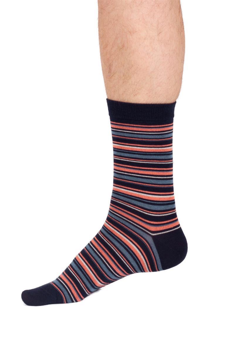 marlowe nature Multi Stripe Crew Socks Socken navy pink Bambus