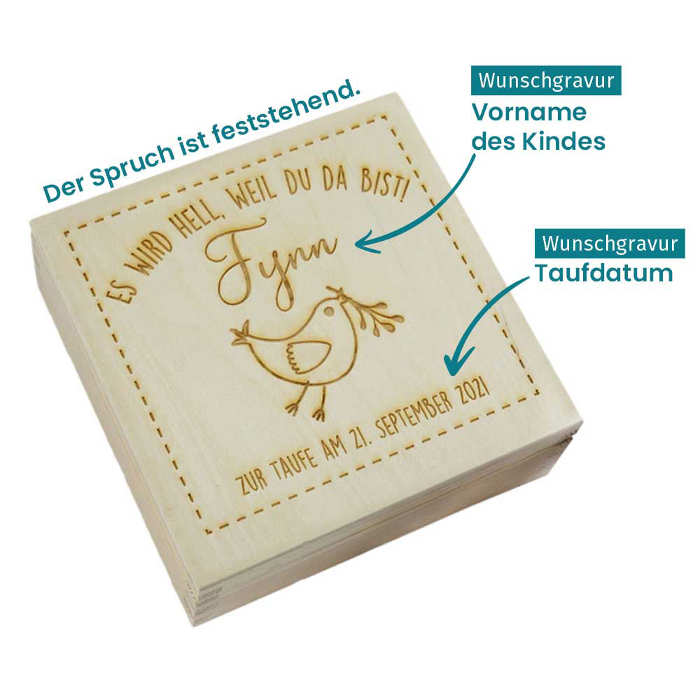 Pantolinos Geschenkboxen Taufe Geschenkbox Holz