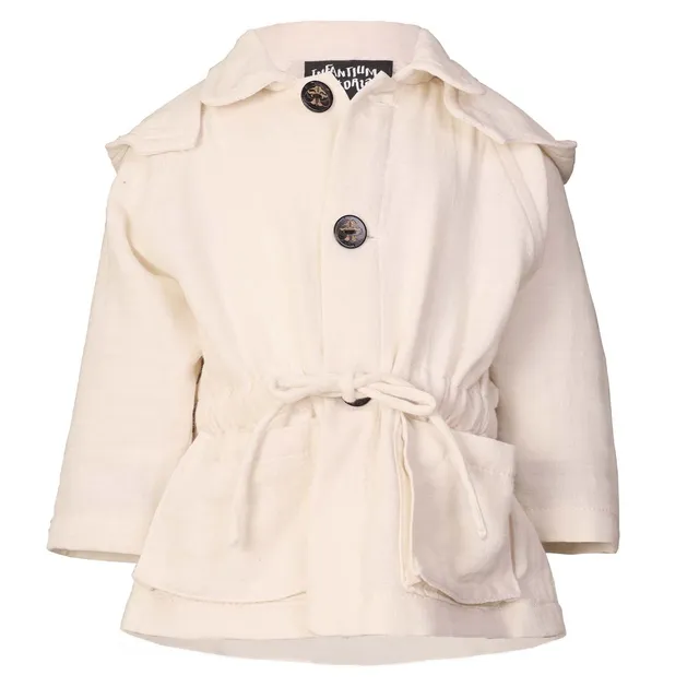 Infantium Victoria Jacke Baby Weiß Gr.68 Musselin Kapuze