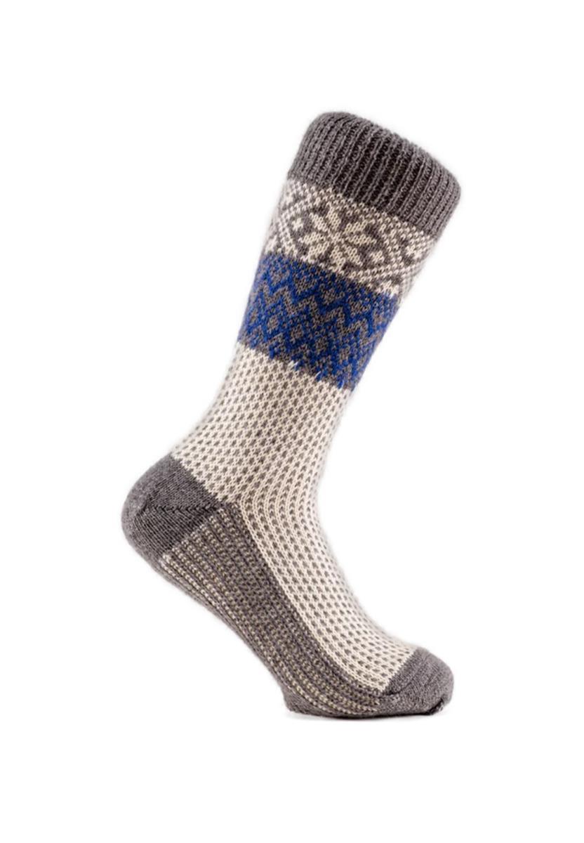 Marlowe Nature Schneefallsocke Wollsocke schiefer/natur/rot