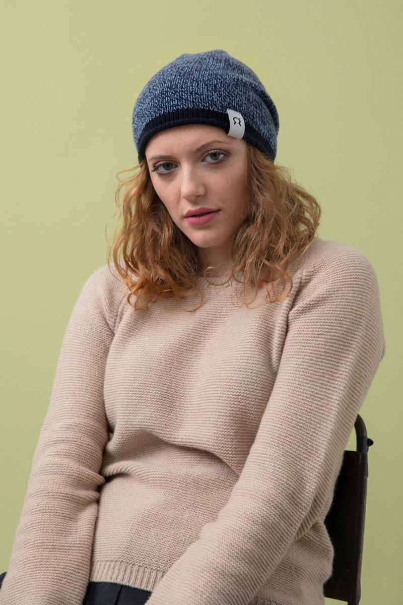 marlowe nature Cappello Vittorio Beanie mouliné-blue M