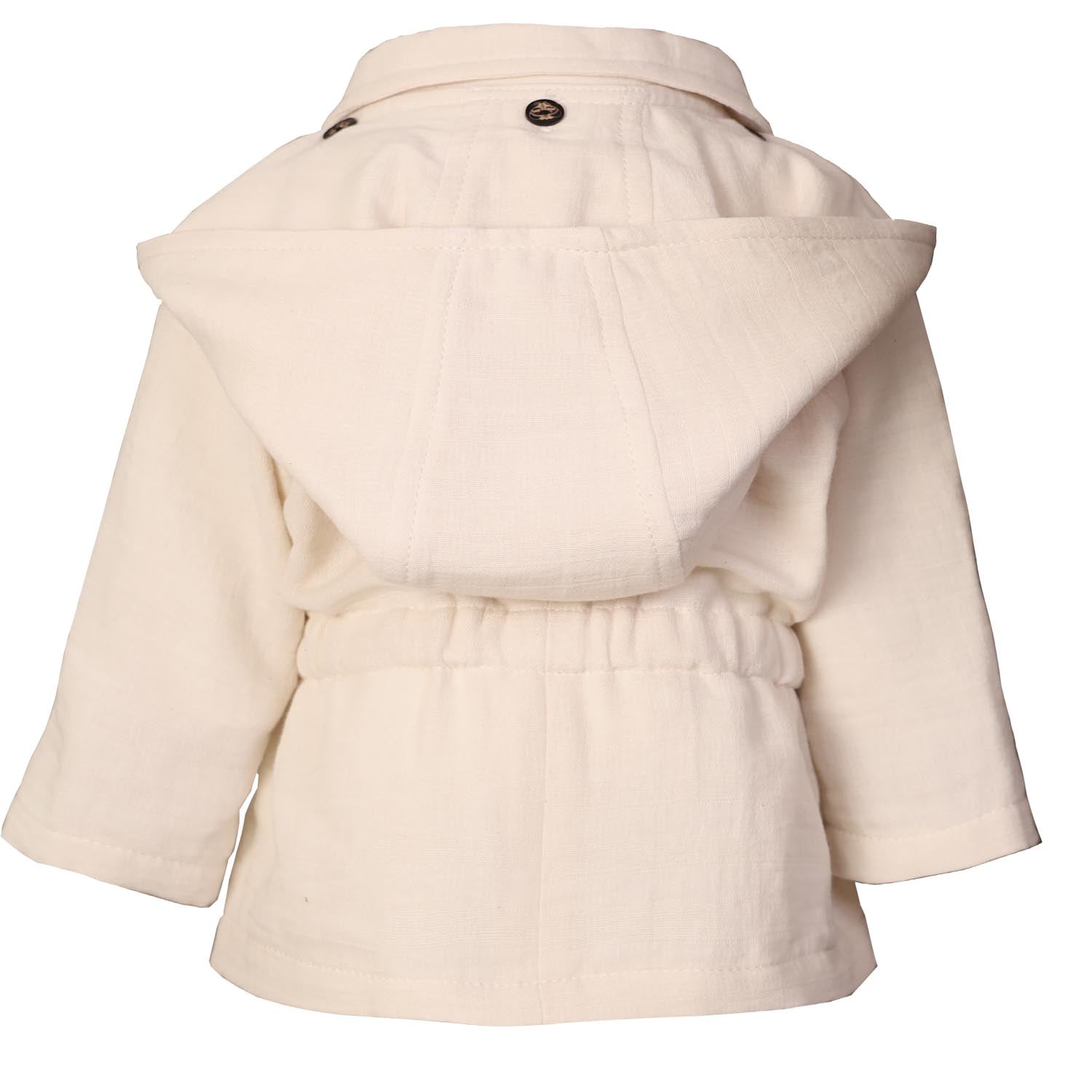Infantium Victoria Jacke Baby Weiß Gr.68 Musselin Kapuze