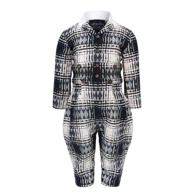 Infantium Victoria Tartan Baby Strampler Karo Gr. 80 Baumwolle