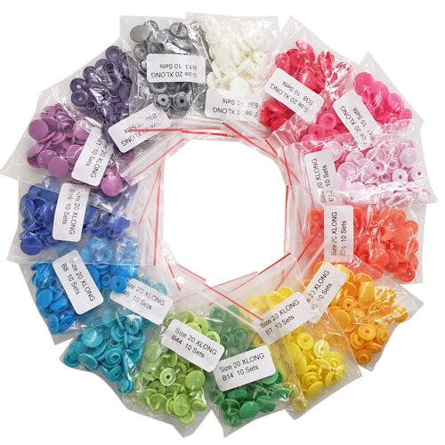 Kam Snaps Plastic Snaps Size 20 Druckknöpfe Bunt 150 Sets