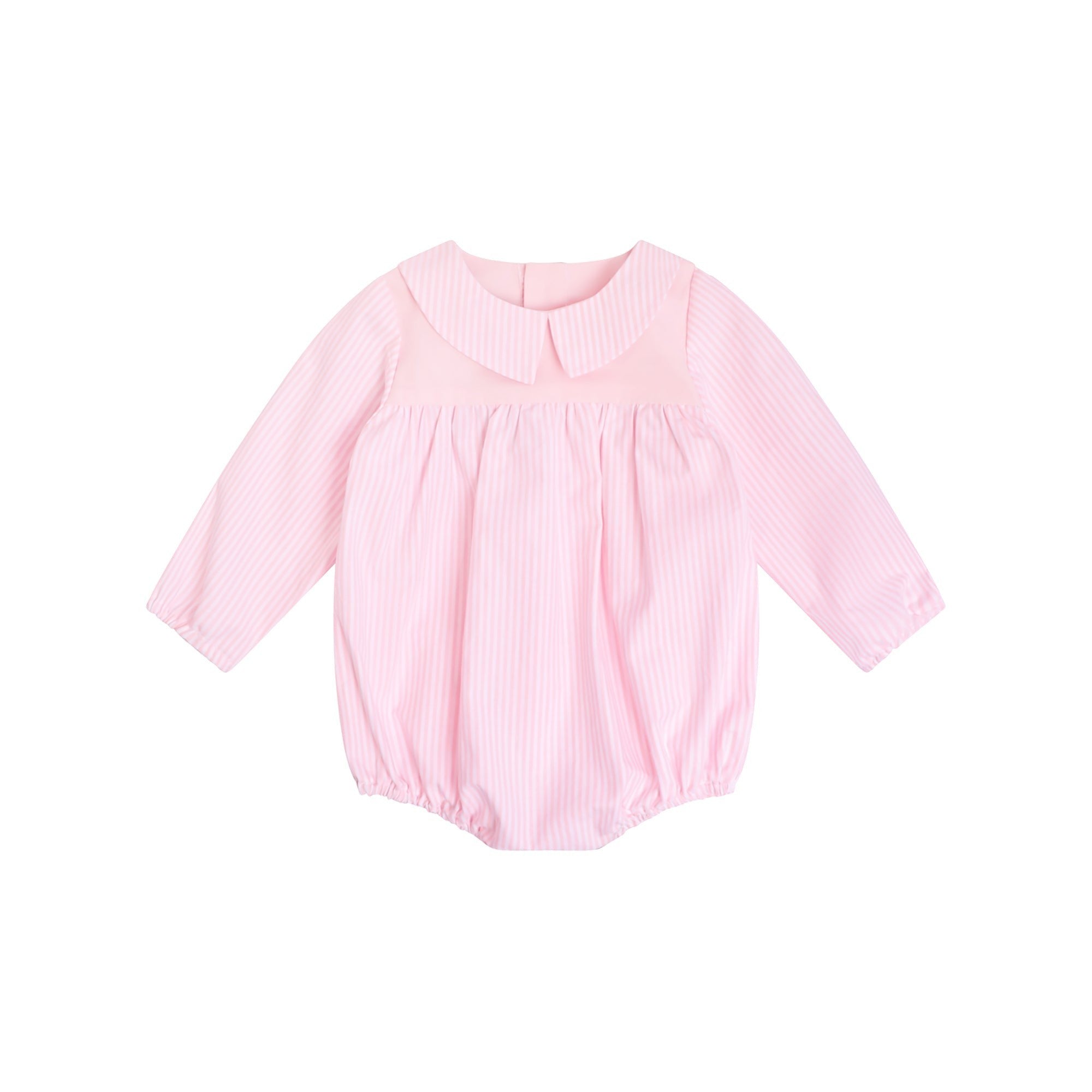 Infantium Victoria Baby Romper Rosa Streifen Bio-Poplin