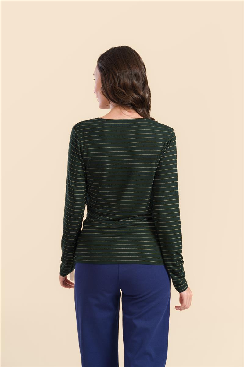 marlowe nature Angela Top stripes blue rose gold Shirt