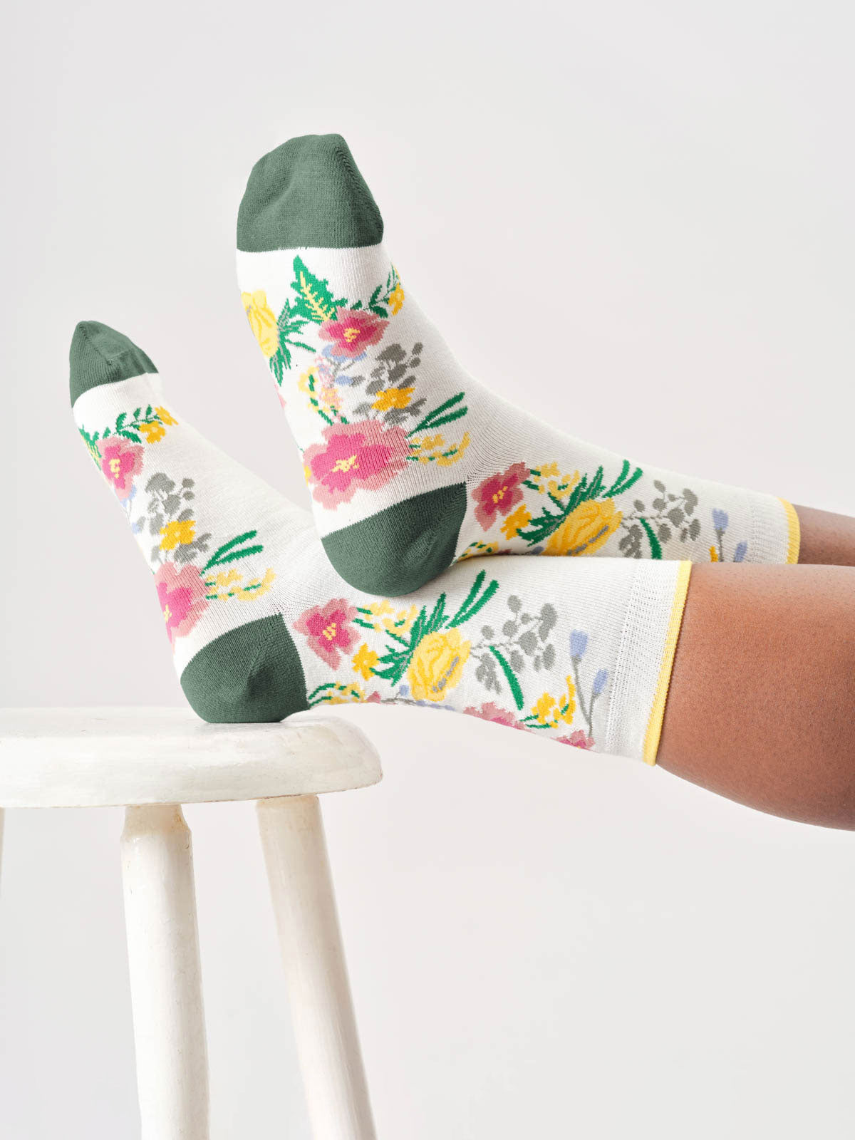 marlowe nature Climbing Floral Socken Bio denim blue